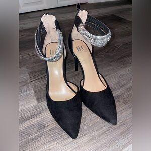 Jennifer Lopez Black Heels with Silver Details